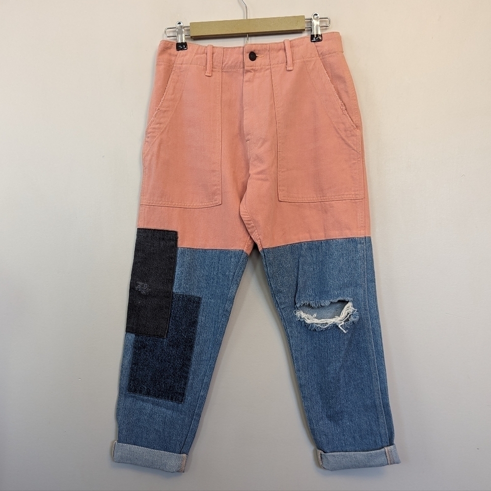 Sandrine Rose Re-Worked Patchwork Cargo Jeans - image 1